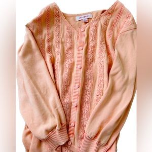 April Cornell NWOT Cardigan Sweater XL Peach